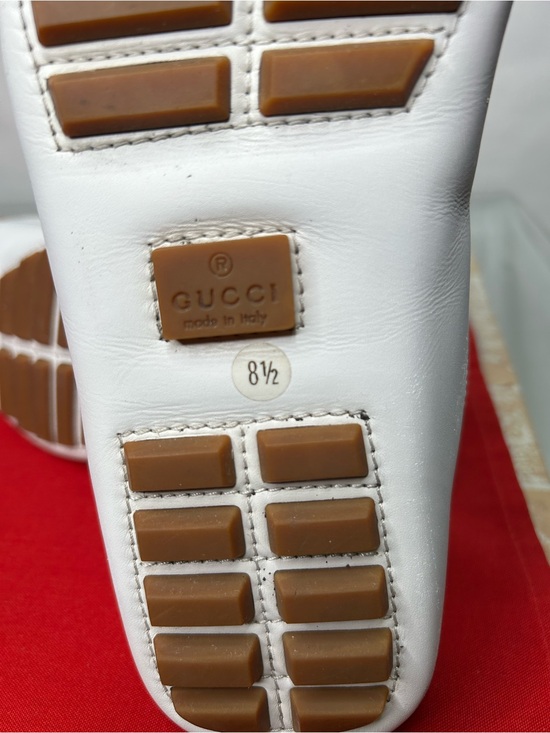 Gucci Loafers Drivers Leather White GG  Monogram Slip On Loafers main image 6